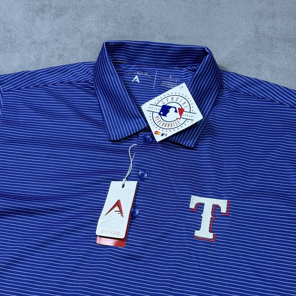 Texas Rangers Polo Shirt Mens L Performance Stretch Athletic Genuine Merch NEW